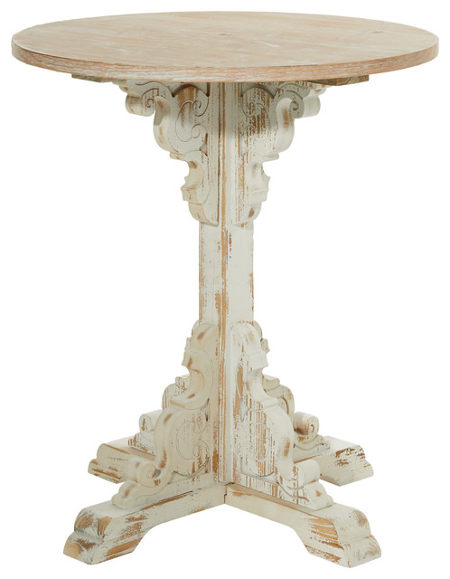 White Chinese Fir Farmhouse Accent Table 29 X 26 Side Tables And End By Brimfield May Houzz White Chinese Fir Farmhouse Accent, Antique White Round End Tables