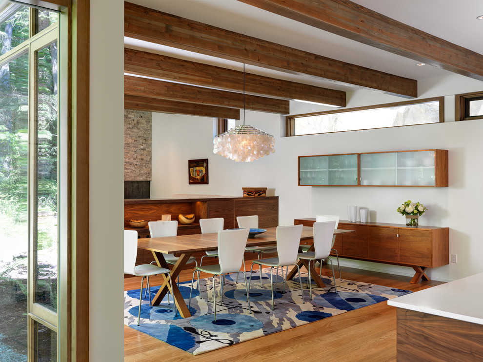 Contemporary open plan dining in Vancouver.