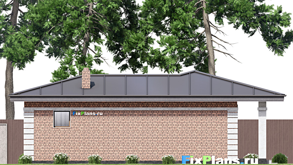 Проект одноэтажного дома 8х12м S70м2 F-15488