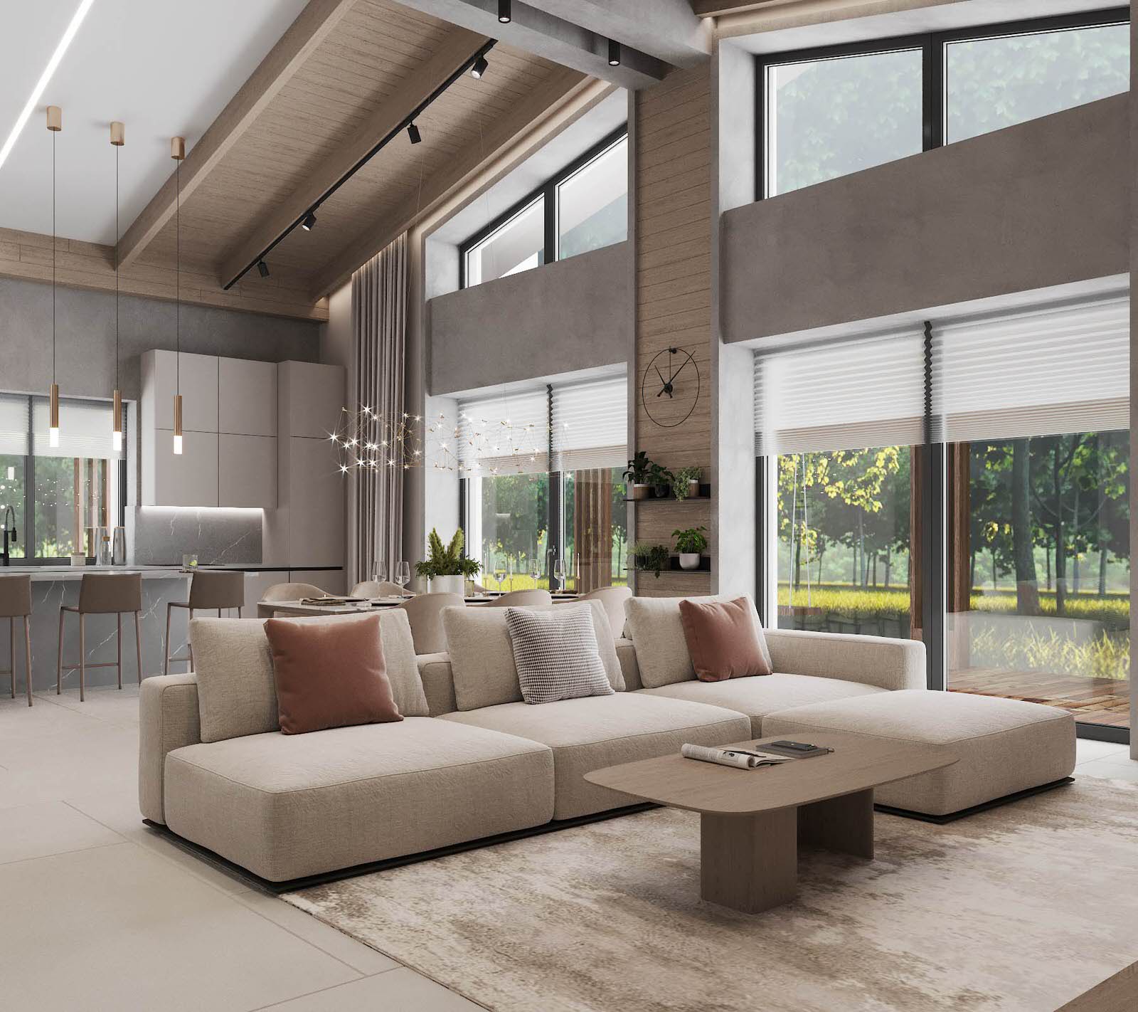 Загородный интерьер -гостиная, холл