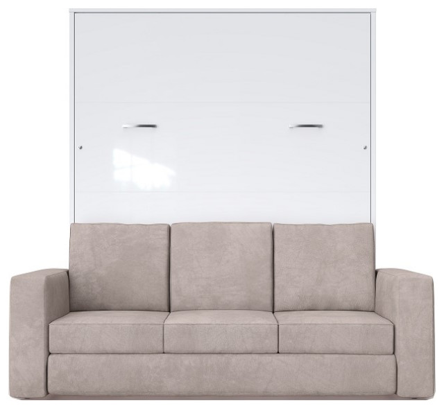 Invento Vertical Wall Bed Sofa and mattress 63x78.7 inch Transitional