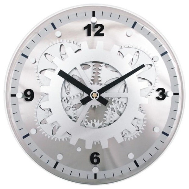 MovingGear Wall Clock With Glass Cover Contemporary Wall Clocks