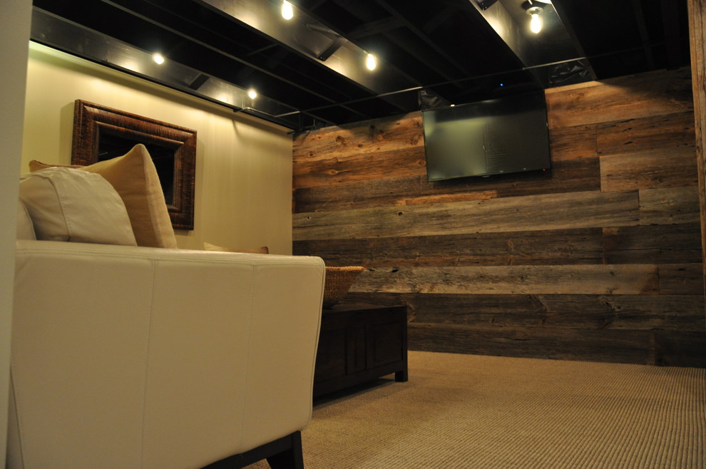 Basement - rustic basement idea in Chicago