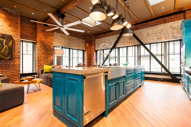 Eclectic Basement Hamilton Hamilton - Eclectic Industrial contemporary-kitchen