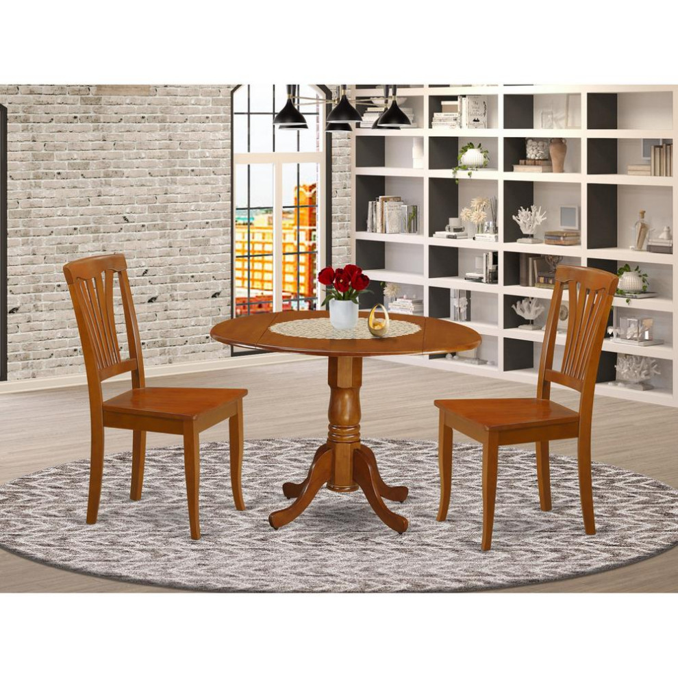 3Piece Small Kitchen Table and Chairs Set, Dining Nook, 2 Chairs Transitional Dining Sets
