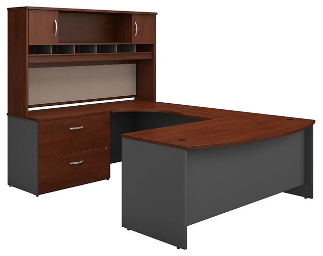 Series C 72 Handed Bow Front U Shaped Desk Hutch Storage