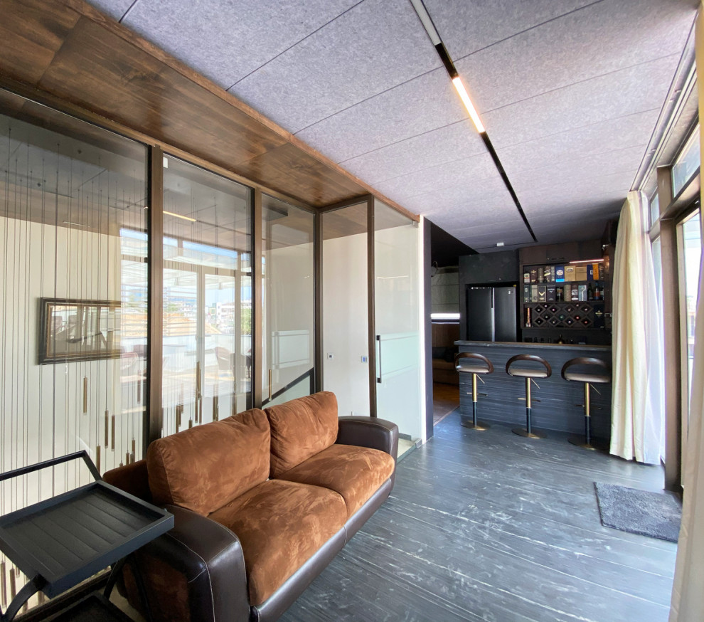 Contemporary home bar in Hyderabad.