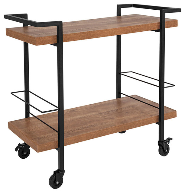 Offex Rectangular Kitchen Mobile Serving And Bar Cart With Swivel Casters Black Offex Rectangular Kitchen Mobile Serving And Bar Cart With Swivel Casters Black