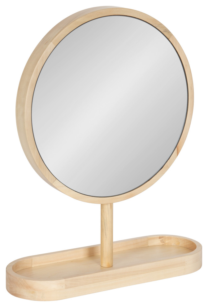 Travis Framed Tabletop Mirror, Natural 17x21