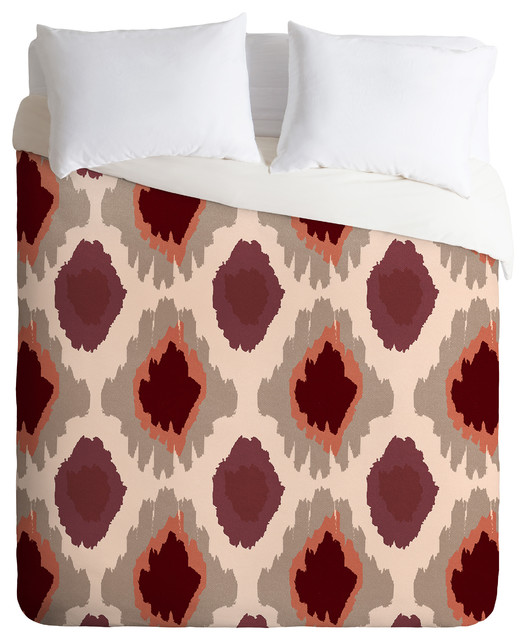 Allyson Johnson Bohemian Marsala Ikat Duvet Cover Set