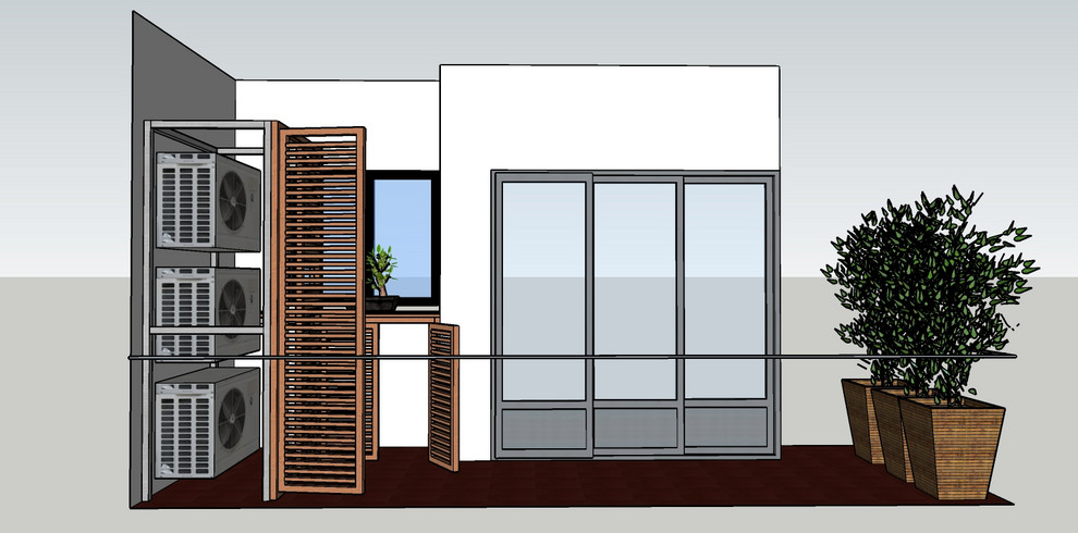 Design ideas for an industrial terrace & balcony in Mumbai.