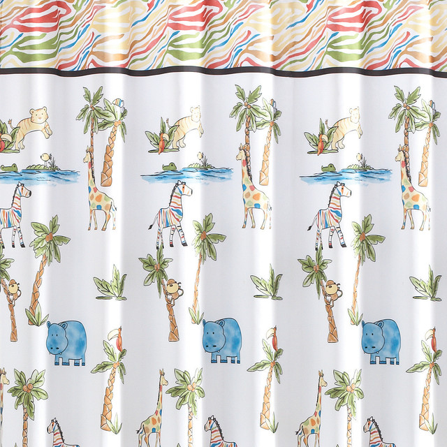 Saturday Knight Limited Safari Animal 72 X 70 Inch Shower Curtain