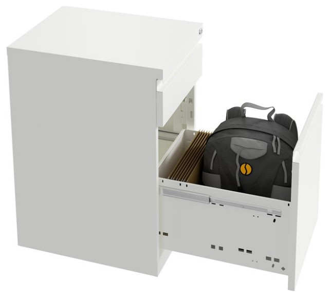 Hirsh 20-inch Deep Mobile Pedestal File 2 Drawer Metal Box Backpack ...