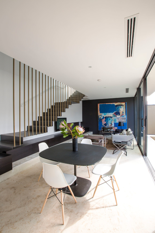 Mid-sized contemporary open concept living room in Perth.