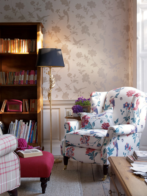 Laura Ashley Farleigh Wallpaper Eclectic Home Office Library Laura Ashley Farleigh Wallpaper Eclectic Home Office And Library