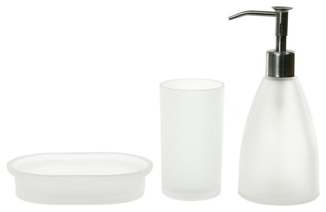 Round Frosted Gl Bathroom Accessory Set Contemporary Frosted Gl Bathroom Accessory Set