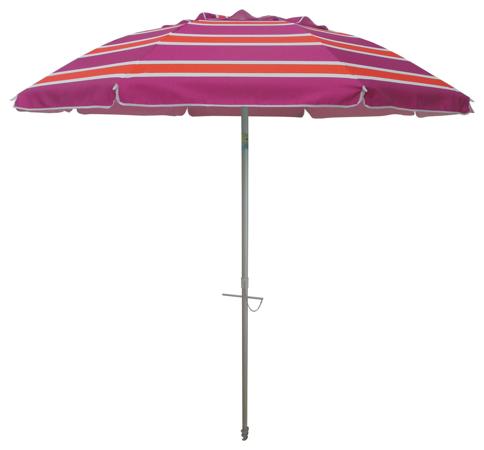 7' Beach Umbrella with Tilt and Travel Bag, Mango Rose