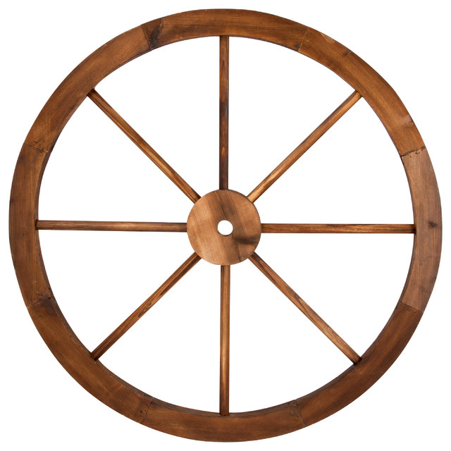 Decorative Wagon Wheel/Trellis Burnt in Brown 