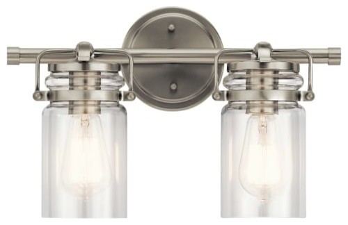Kichler 45688 Brinley 2 Light 15-3/4" Bathroom Vanity Light, Brushed Nickel