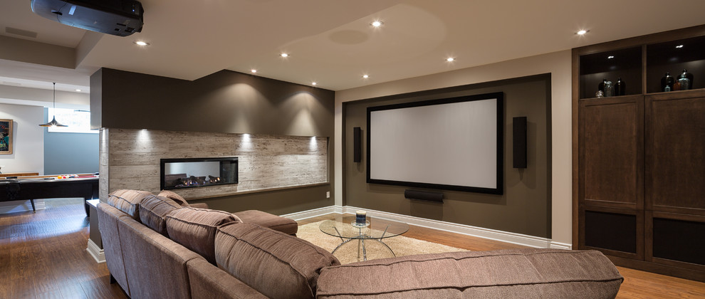 Basement - contemporary basement idea in Ottawa