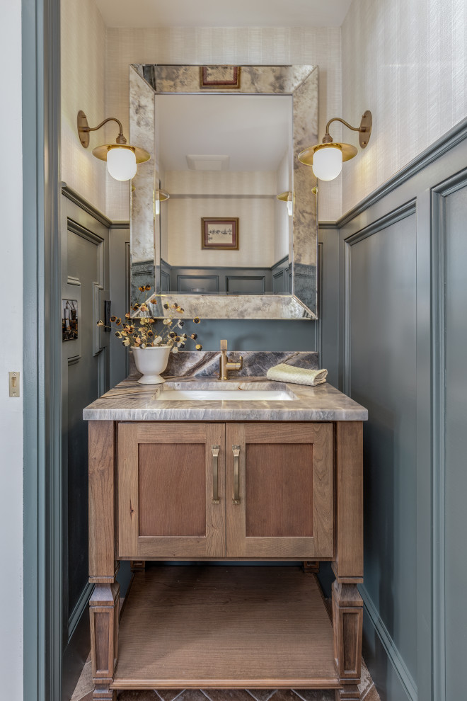 Complete Gut Top to Bottom Renovation - Transitional - Powder Room ...