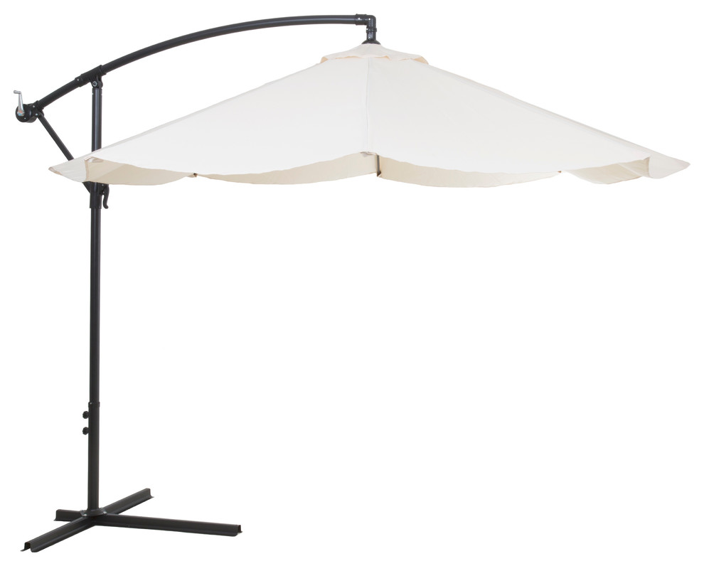 Pure Garden Offset 10' Aluminum Hanging Patio Umbrella - Tan