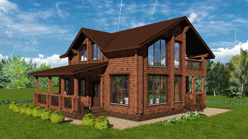 Проектирование. Двухэтажный жилой дом из бруса 170 кв.м.
