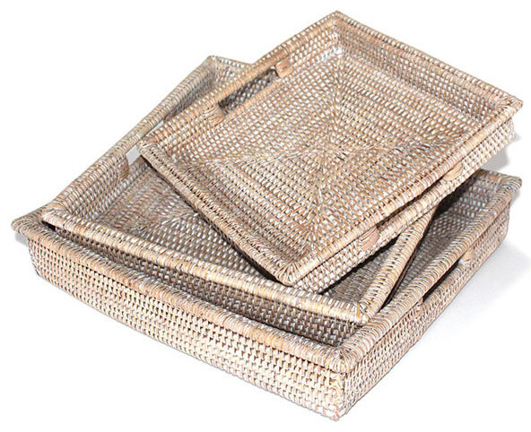 wicker tray with handles