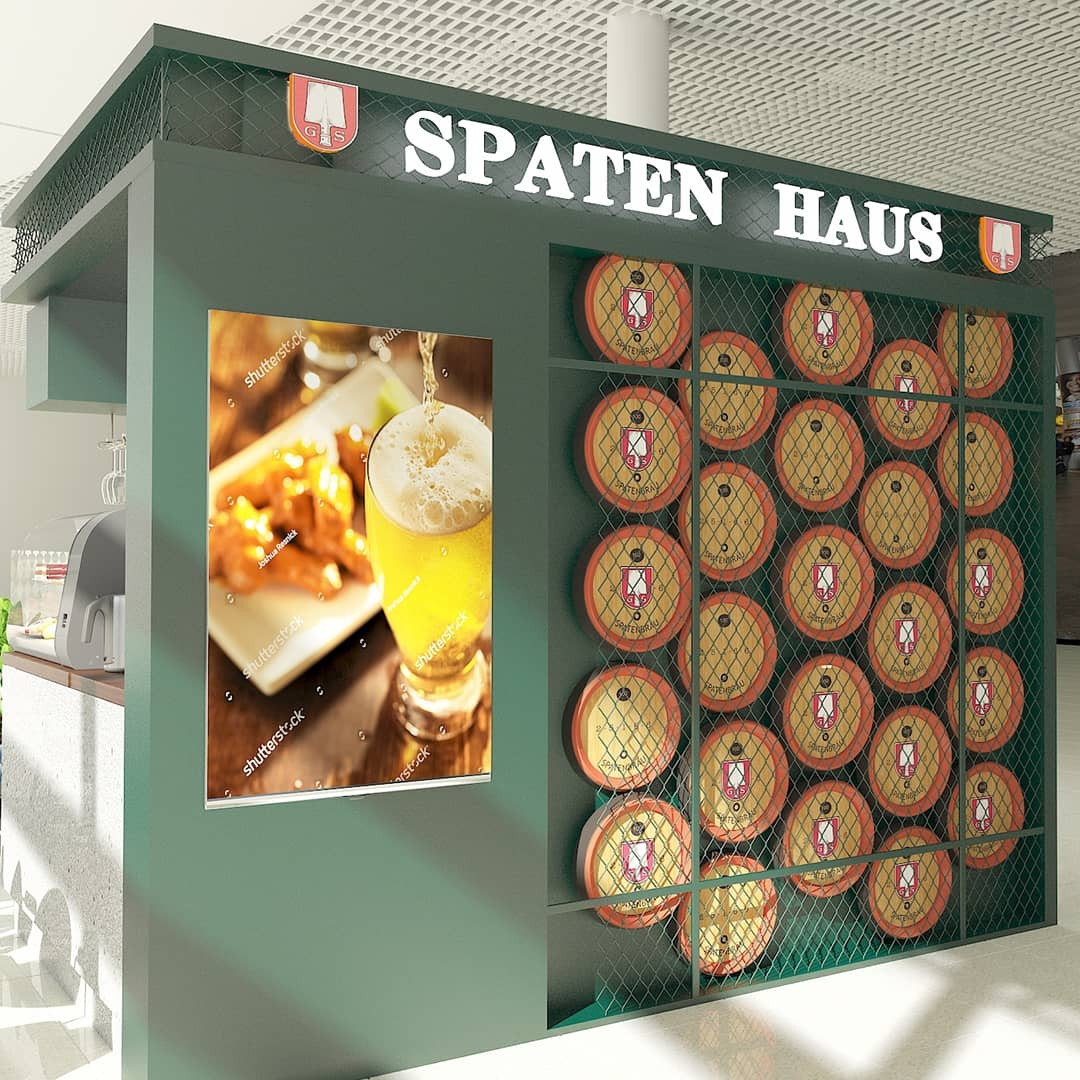 Мы разработали современный дизайн острова «SPATEN HAUS» для Международного аэроп