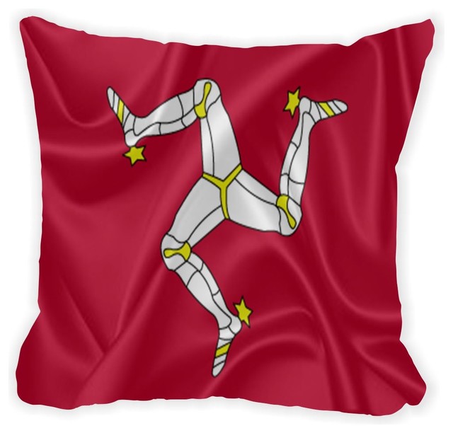Isle Of Man Flag Microfiber Throw Pillow Contemporary