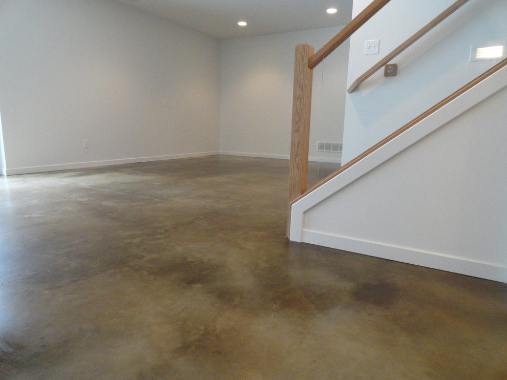 Stained Concrete Basement Floor Modern Indianapolis By Dancer Concrete Design Houzz