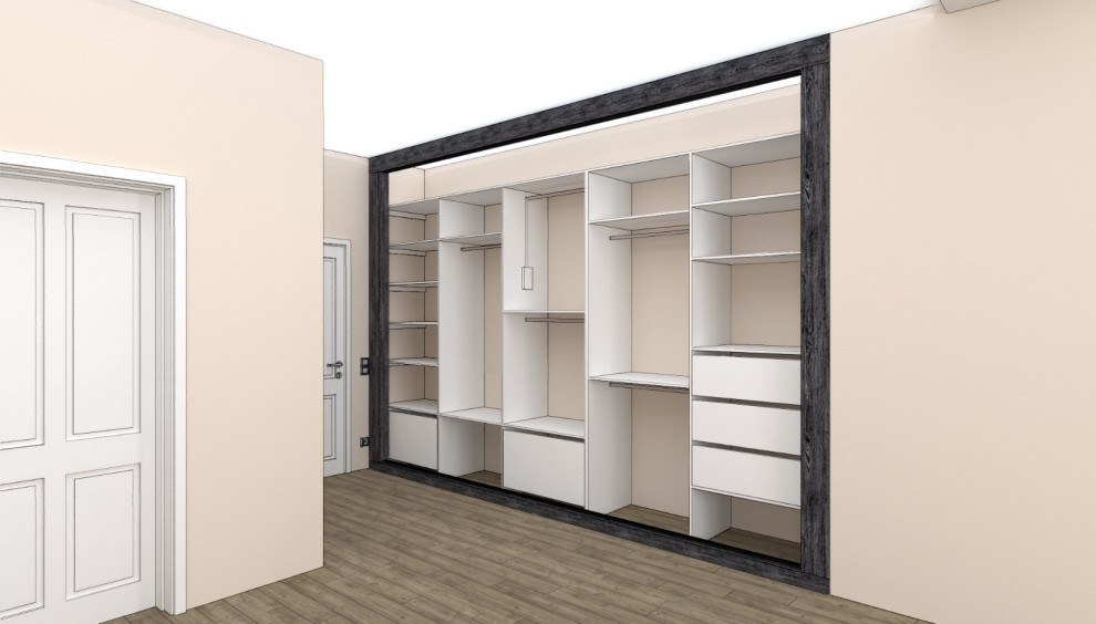 Спальня большая шкаф встроенный визуализация