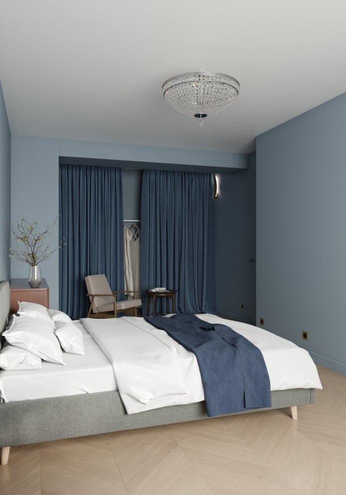 Хрустальная люстра в спальне