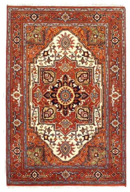 Fine Hand Knotted Persian Serapi Design 3'11''x5'11'' - Mediterranean ...