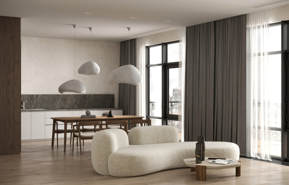 Визуализация кухни-гостиной