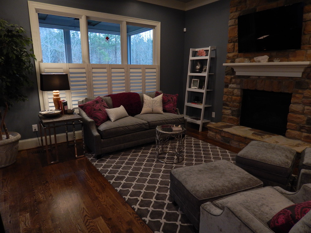 Family room - contemporary family room idea in Raleigh