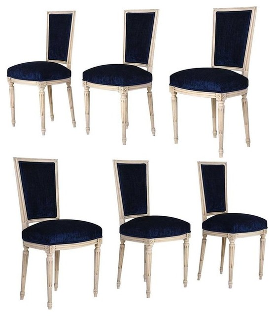 Consigned French Louis Xvi Style Dining Chairs Set Of 6 Dining