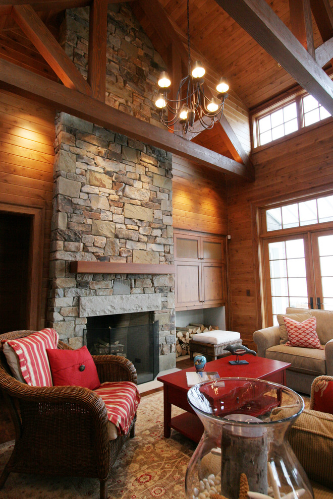 Inspiration for a beach style family room in Seattle.