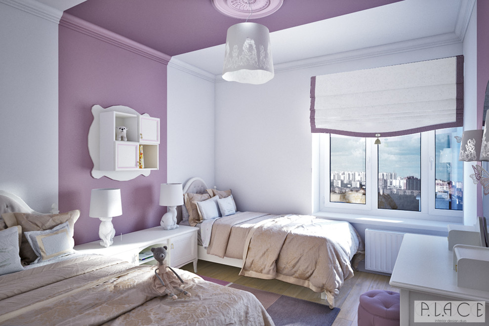 ДЕТСКАЯ СПАЛЬНЯ ДЛЯ ДВУХ ДЕВОЧЕК. Зонирование пространства с помощью цвета