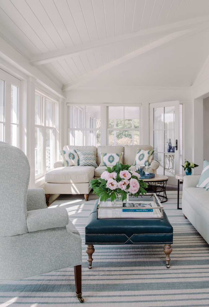 Inspiration for a coastal sunroom remodel in DC Metro