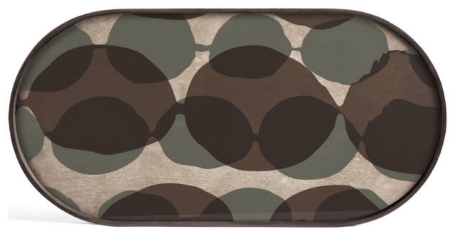 Oblong Printed Glass Tray (M) | OROA Connected Dots