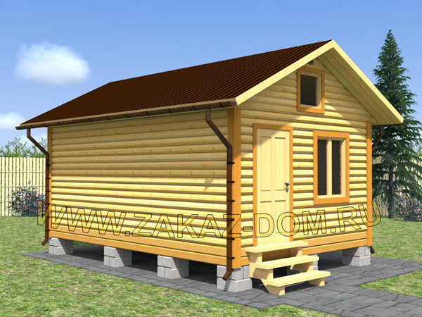 Баня из профилированного бруса (4х6 м) - Проект № Б-11