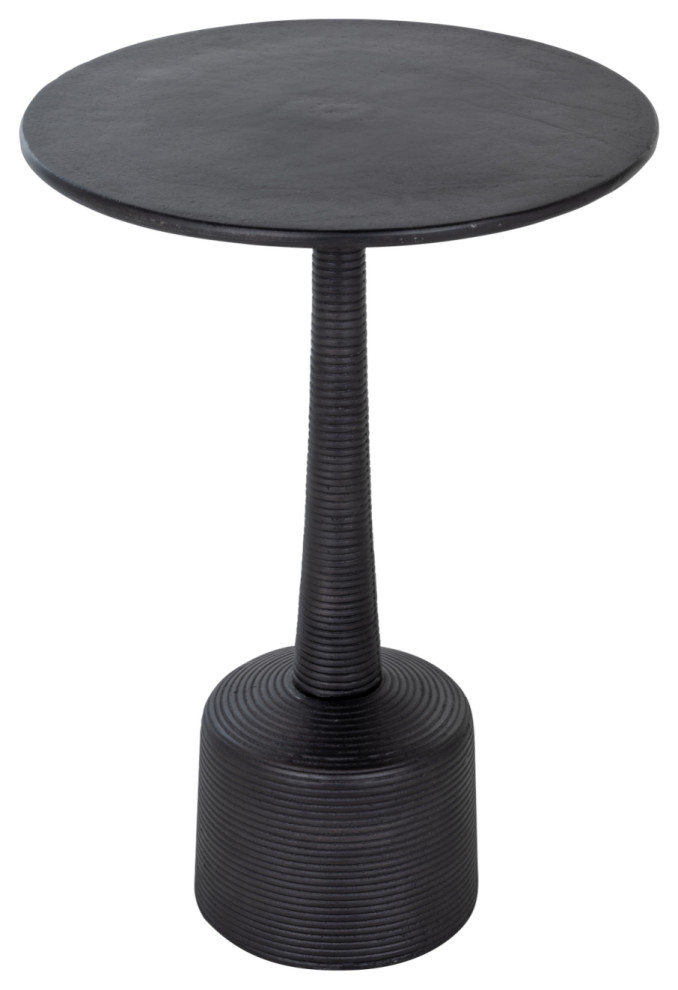 Round Black End Table OROA Willy Transitional Side Tables And End