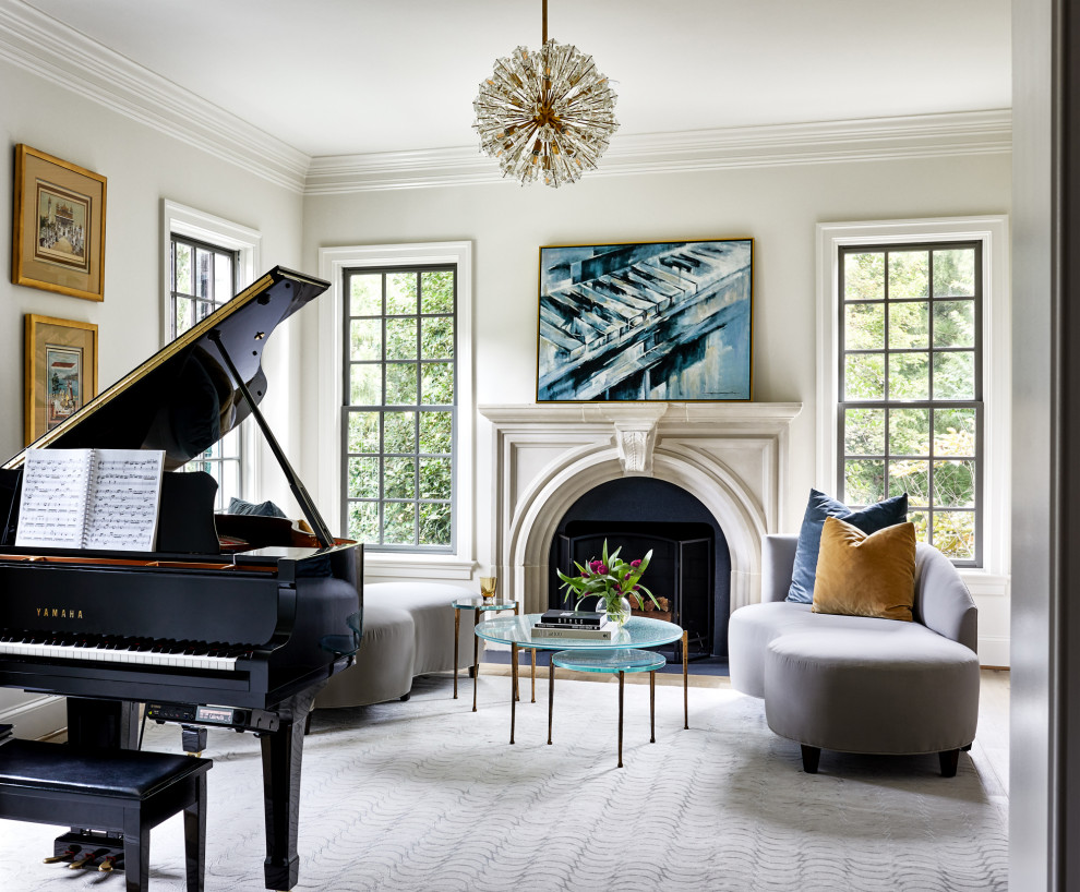 Inspiration for a transitional living room in DC Metro.