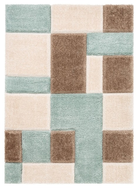 Square Geometric Design Rug Well Woven San Francisco Escondido Modern Geometric Squares Blue Shag ...