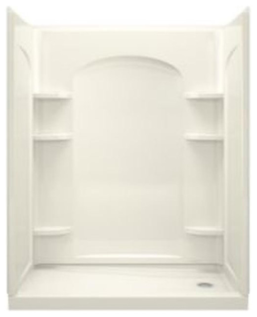 Sterling Alcove 60"x32"x74.75" Vikrell Right Shower Kit, Biscuit