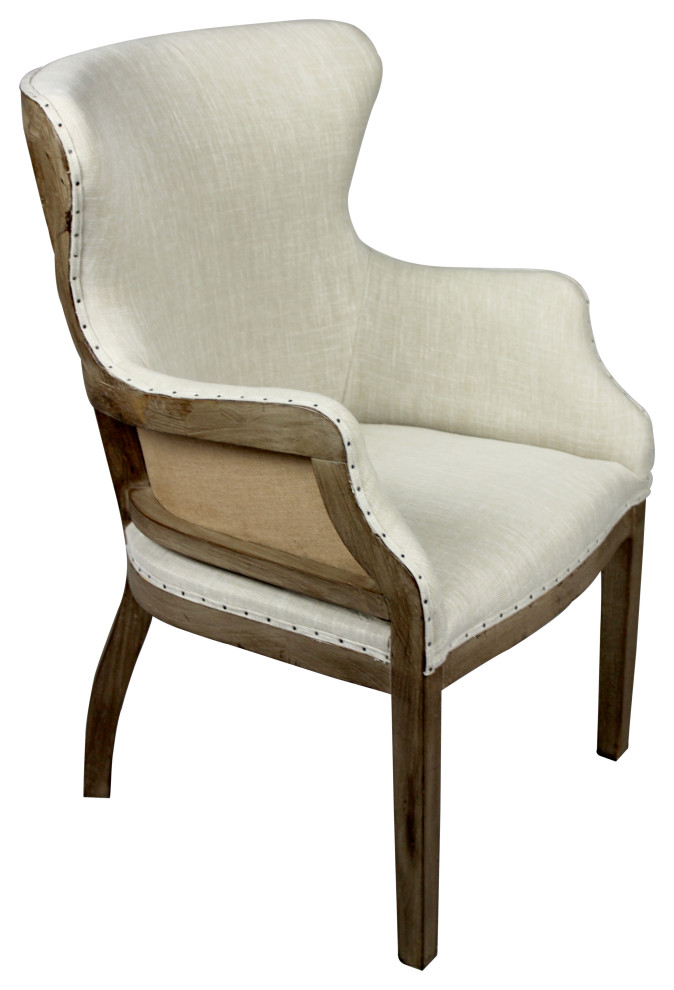 Phil Arm Chair With Exposed Wood Frame