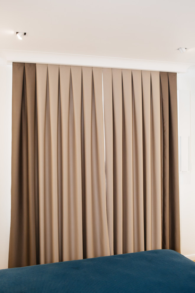 Мужская спальная, шторы блекаут  (ЖК Венский лес г. Уфа)