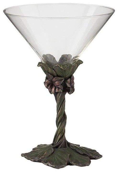 Eustoma Martini Glass, Home Accent, Cold Cast Bronze