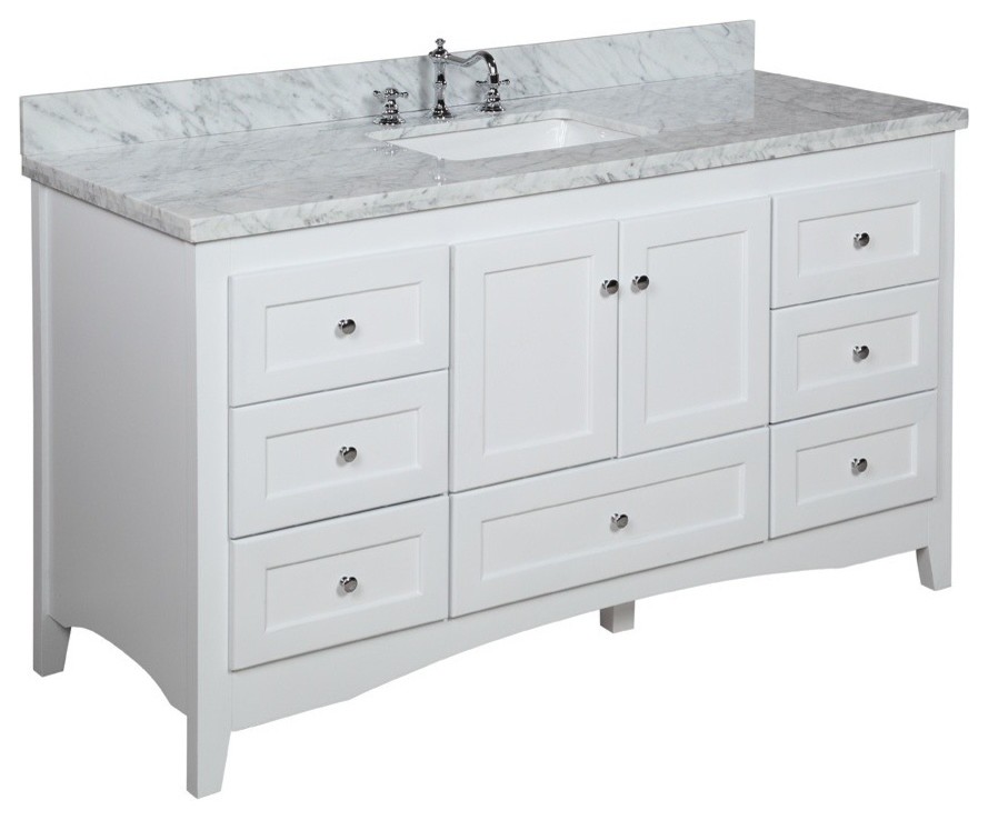 Abbey 60 Bath Vanity Transitional, 60 Granite Vanity Top Single Sink
